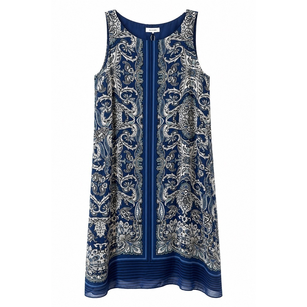 Max Studio Paisley Shift Dress – Blue Print – Size M – NWT MSRP $128